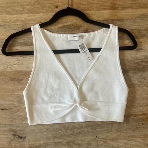 Aritzia Babaton Ego Sculpt Knit Twist Tank - White - Picture 1 of 1